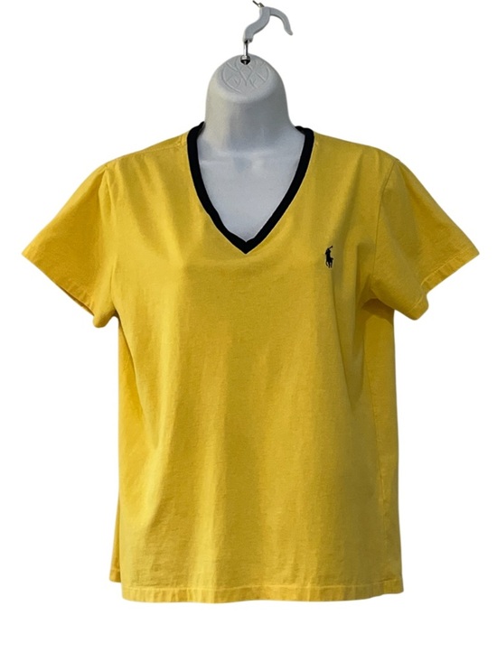Tops - Ralph Lauren Sport Yellow V Neck Tee Pony Logo Short Sleeve L